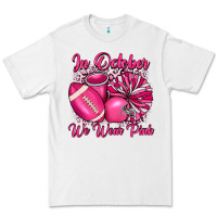 White in october we wear pink cheer with football breast Premium Tee - JahusDesignShop