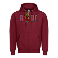 Burgundy Bebe our lady of guadalupe Zipper Hoodie - Bettercallsaul