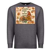 Charcoal Heather pumpkin kisses and harvest wishes Premium Sweatshirt - TumblerDesignByShophia
