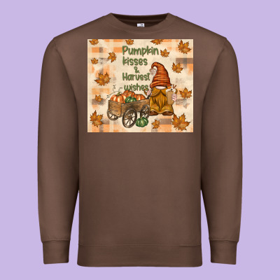 Pumpkin Kisses And Harvest Wishes Premium Sweatshirt Designed By Tumblerdesignbyshophia