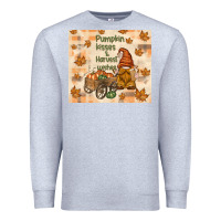 Heather Grey pumpkin kisses and harvest wishes Premium Sweatshirt - TumblerDesignByShophia