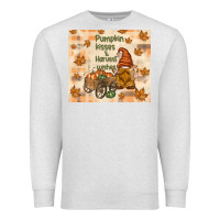Oatmeal Heather pumpkin kisses and harvest wishes Premium Sweatshirt - TumblerDesignByShophia