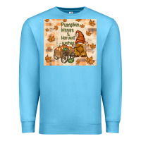 Ocean Blue pumpkin kisses and harvest wishes Premium Sweatshirt - TumblerDesignByShophia