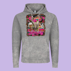 Howdy Valentine's Day Bull Skull Vintage Hoodie Designed By Jasminsmagicworld