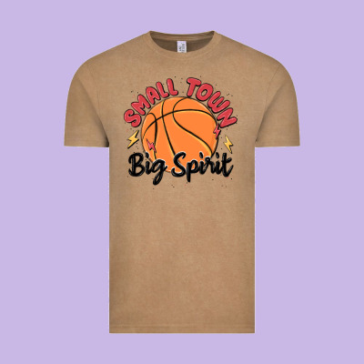 Small Town Big Spirit Vintage Tee Designed By Maliassmallbusiness