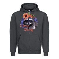 Smoke Classy But a Little Thrashy Raccoon with Flowers Zipper Hoodie - Bettercallsaul