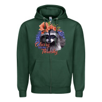 Sports Green Classy But a Little Thrashy Raccoon with Flowers Zipper Hoodie - Bettercallsaul