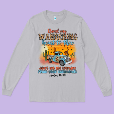 Bind My Wandering Heart To Thee Long Sleeve Tee Designed By Maliassmallbusiness