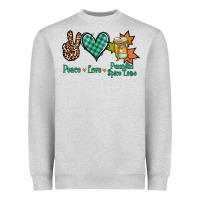 Heather Grey Peace love pumpkin spice latte Heavyweight Sweatshirt - NancyCooperArtShop