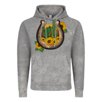 Cloud Rock western horseshoe sunflower cactus Vintage Hoodie - BarkalooDesign