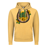 Vintage Mustard western horseshoe sunflower cactus Vintage Hoodie - BarkalooDesign