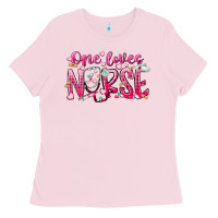 Bubblegum Pink one loves nurse Ladies Tee - RacoonDesign