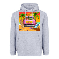 Heather Grey summer truck Heavyweight Hoodie - TumblerDesignByShophia