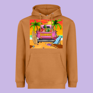 Summer Truck Heavyweight Hoodie Designed By Tumblerdesignbyshophia