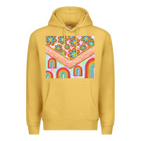 Antique Gold hippie rainbow and daisy Premium Hoodie - TumblerDesignByShophia