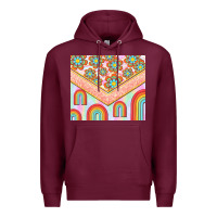 Burgundy hippie rainbow and daisy Premium Hoodie - TumblerDesignByShophia