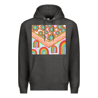 Charcoal Heather hippie rainbow and daisy Premium Hoodie - TumblerDesignByShophia