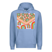 Colony Blue hippie rainbow and daisy Premium Hoodie - TumblerDesignByShophia