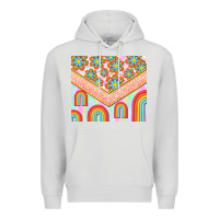 Dove Grey hippie rainbow and daisy Premium Hoodie - TumblerDesignByShophia