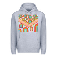 Heather Grey hippie rainbow and daisy Premium Hoodie - TumblerDesignByShophia