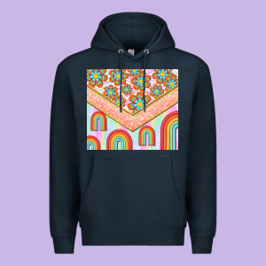 Hippie Rainbow And Daisy Premium Hoodie Designed By Tumblerdesignbyshophia