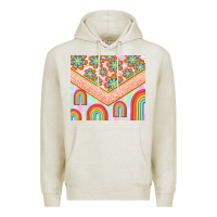 Oatmeal Heather hippie rainbow and daisy Premium Hoodie - TumblerDesignByShophia