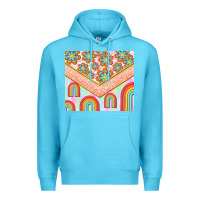 Ocean Blue hippie rainbow and daisy Premium Hoodie - TumblerDesignByShophia