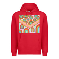 Red hippie rainbow and daisy Premium Hoodie - TumblerDesignByShophia