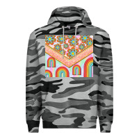 Slate Camo hippie rainbow and daisy Premium Hoodie - TumblerDesignByShophia