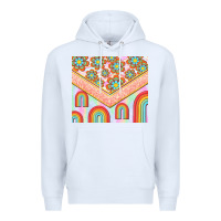 White hippie rainbow and daisy Premium Hoodie - TumblerDesignByShophia