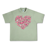 Oil Green breast cancer awareness heart Urban Heavy Tee - MaliasSmallBusiness