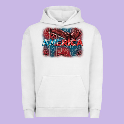 America America America America 4th Of July Urban Hoodie Designed By Fadigitalartstudio