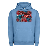 Pigment Pebble Blue America america america america 4th of july Urban Hoodie - FaDigitalArtStudio