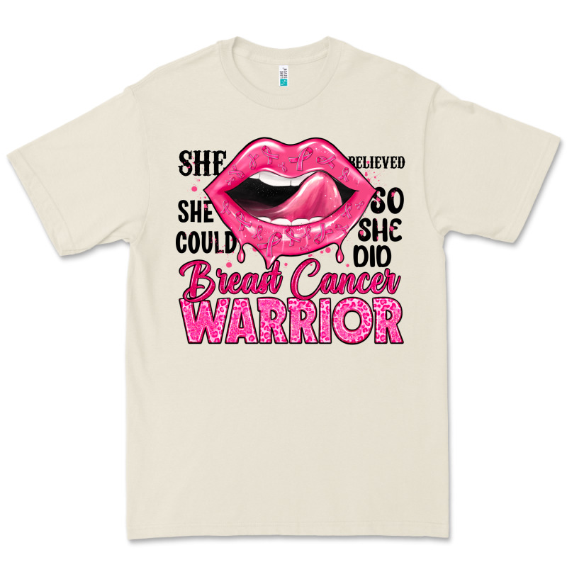 Breast Cancer Warrior Lips Premium Tee by JahusDesignShop | Teevron