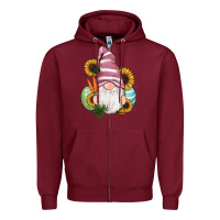 Burgundy easter gnomes egg carrot sunflowers Zipper Hoodie - RanaPortraitStore