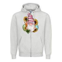Dove Grey easter gnomes egg carrot sunflowers Zipper Hoodie - RanaPortraitStore