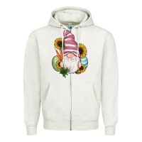 Oatmeal Heather easter gnomes egg carrot sunflowers Zipper Hoodie - RanaPortraitStore