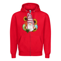 Red easter gnomes egg carrot sunflowers Zipper Hoodie - RanaPortraitStore