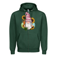 Sports Green easter gnomes egg carrot sunflowers Zipper Hoodie - RanaPortraitStore