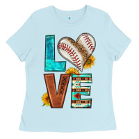 Baby Blue western love baseball Ladies Tee - HRA Design Shop