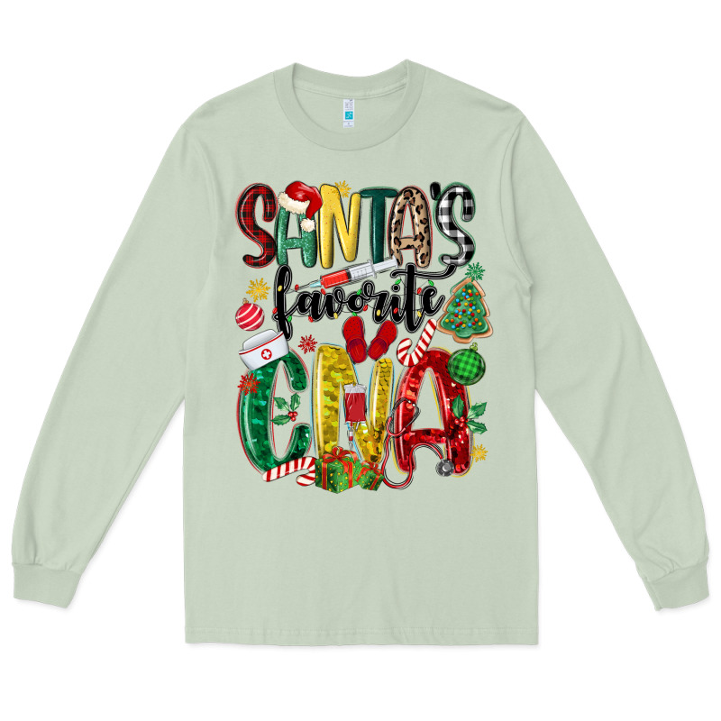 Santas Favorite Cna Nurse Long Sleeve Tee by MaliasSmallBusiness | Teevron