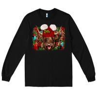 Black highland cow christmas Long Sleeve Tee - JahusDesignShop
