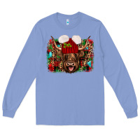 Colony Blue highland cow christmas Long Sleeve Tee - JahusDesignShop