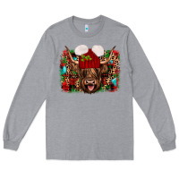 Heather Grey highland cow christmas Long Sleeve Tee - JahusDesignShop