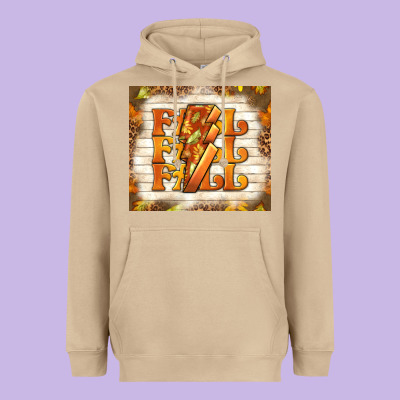 Fall With Lightning Bolt Heavyweight Hoodie Designed By Tumblerdesignbyshophia