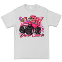 Dove Grey crush breast cancer monster truck with dinosaur Premium Tee - JahusDesignShop