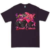 Plum crush breast cancer monster truck with dinosaur Premium Tee - JahusDesignShop