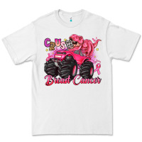 White crush breast cancer monster truck with dinosaur Premium Tee - JahusDesignShop