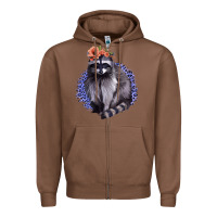 Chestnut Raccoon with Flowers Zipper Hoodie - Bettercallsaul