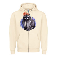 Sandshell Raccoon with Flowers Zipper Hoodie - Bettercallsaul
